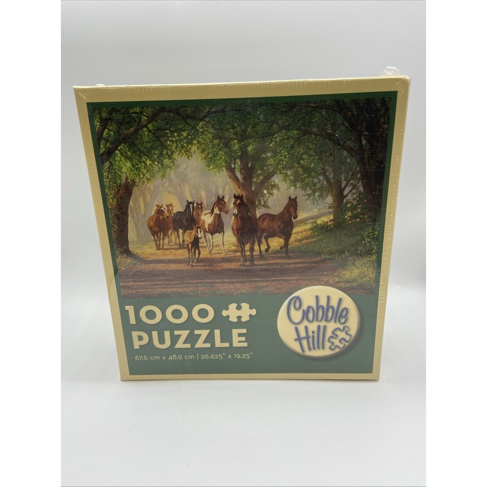 Cobble Hill Jigsaw Puzzle Country Lane Horses 1000 Piece Sealed 26" X 19" 2011